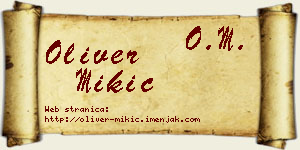 Oliver Mikić vizit kartica